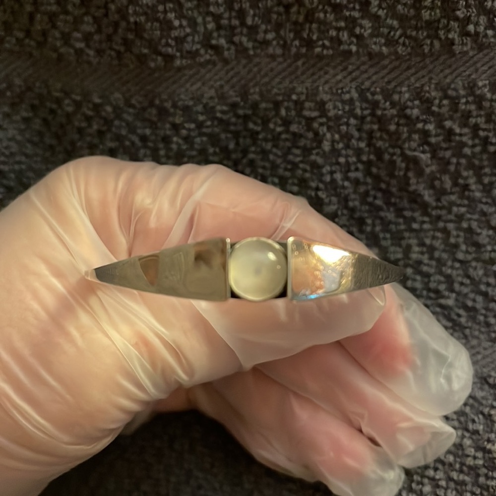Sterling cuff bracelet with moonstone